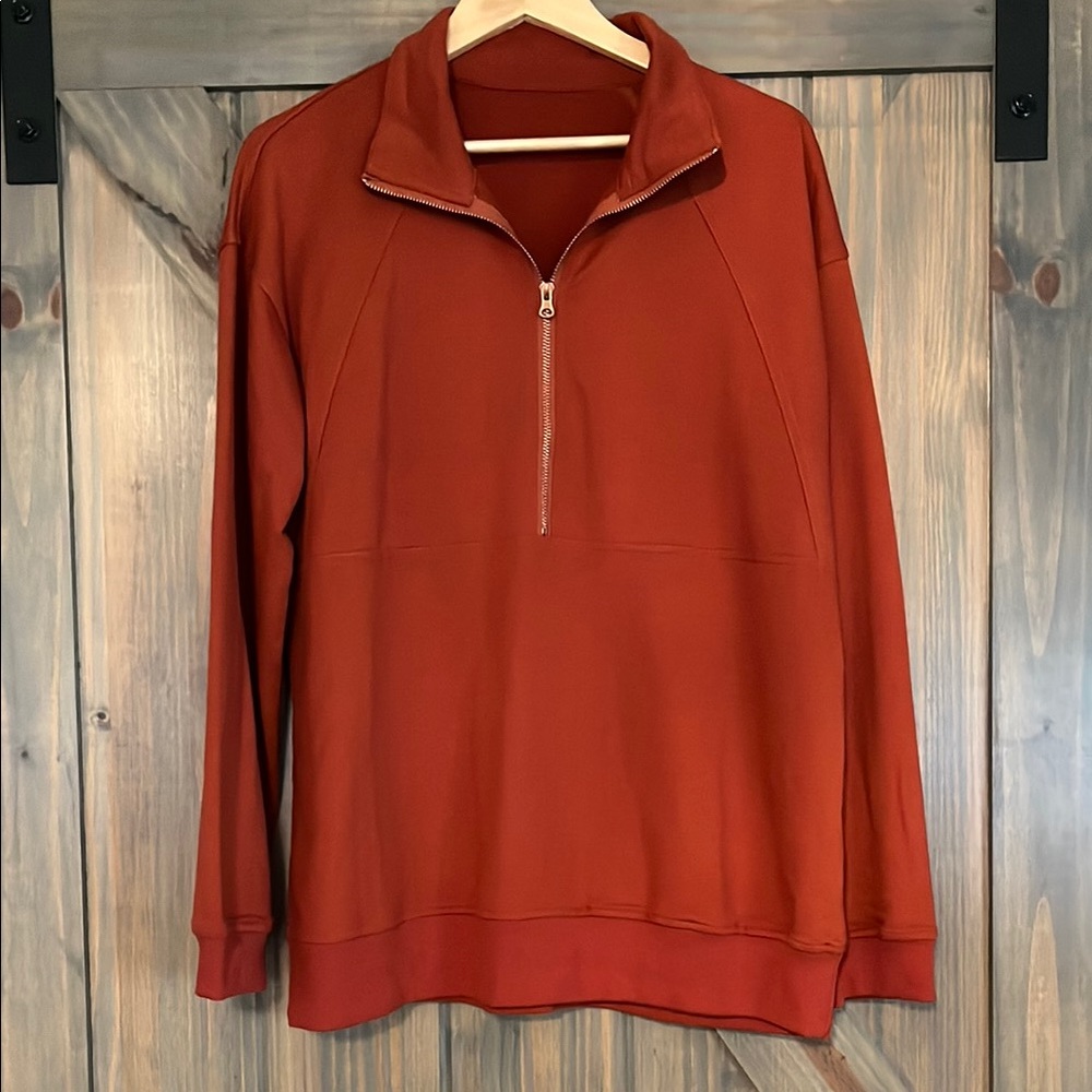 Women’s Rust Half-Zip Sweater Size XL